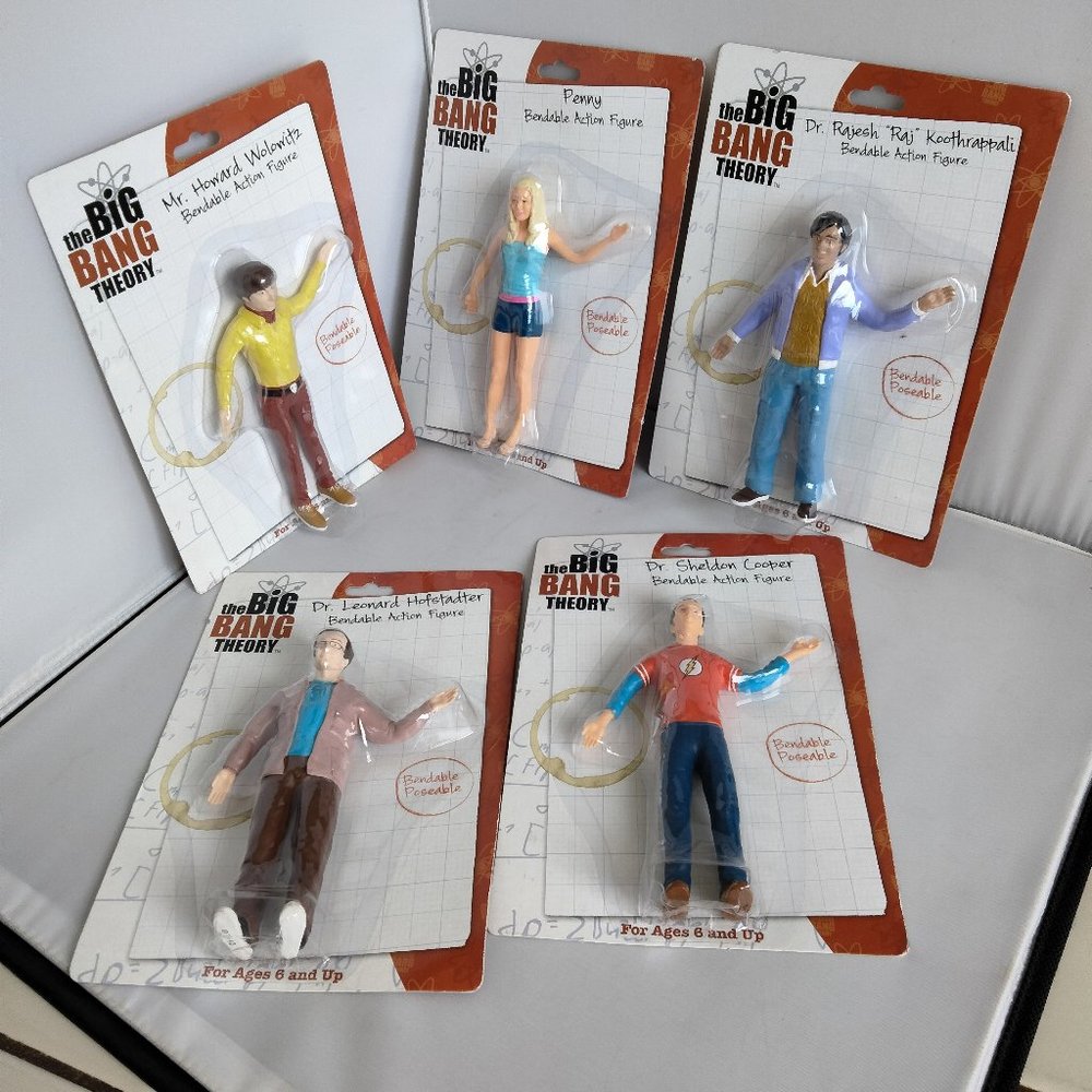 Lot of 5 The Big Bang Theory Action Figures Wonderland Toy Carded Sheldon Penny